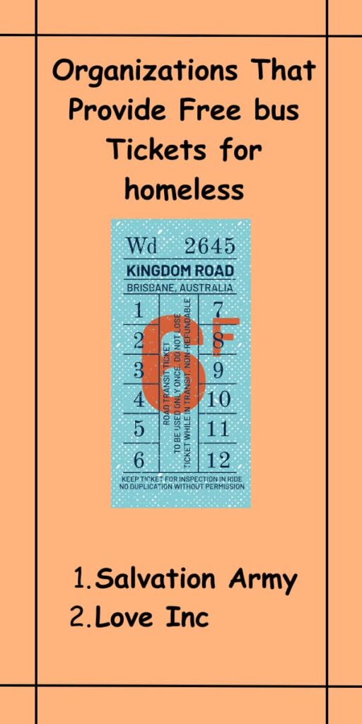 Organizations That Provide Free bus Tickets for homeless