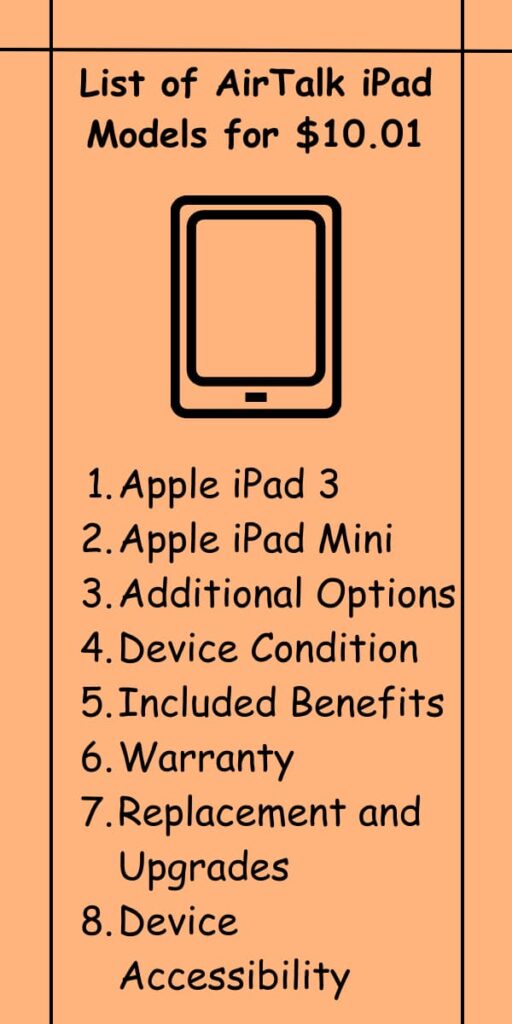 List of AirTalk iPad Models for $10.01
