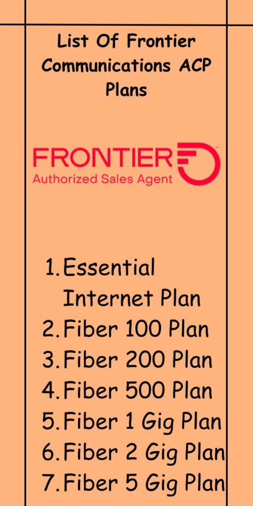 List Of Frontier Communications ACP Plans